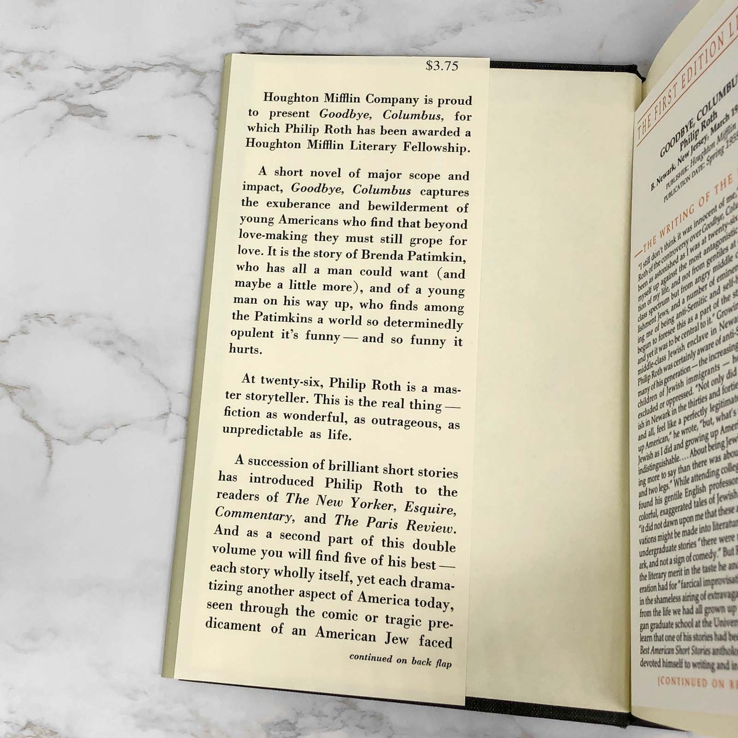 Goodbye Columbus & Five Short Stories by Philip Roth [FIRST EDITION FACSIMILE] 1987 • The First Edition Library
