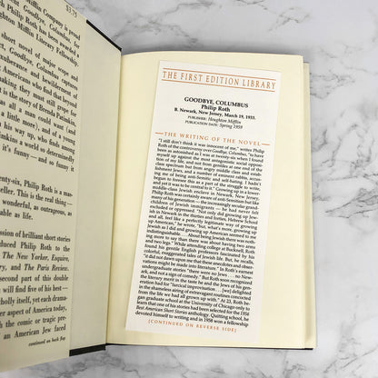 Goodbye Columbus & Five Short Stories by Philip Roth [FIRST EDITION FACSIMILE] 1987 • The First Edition Library