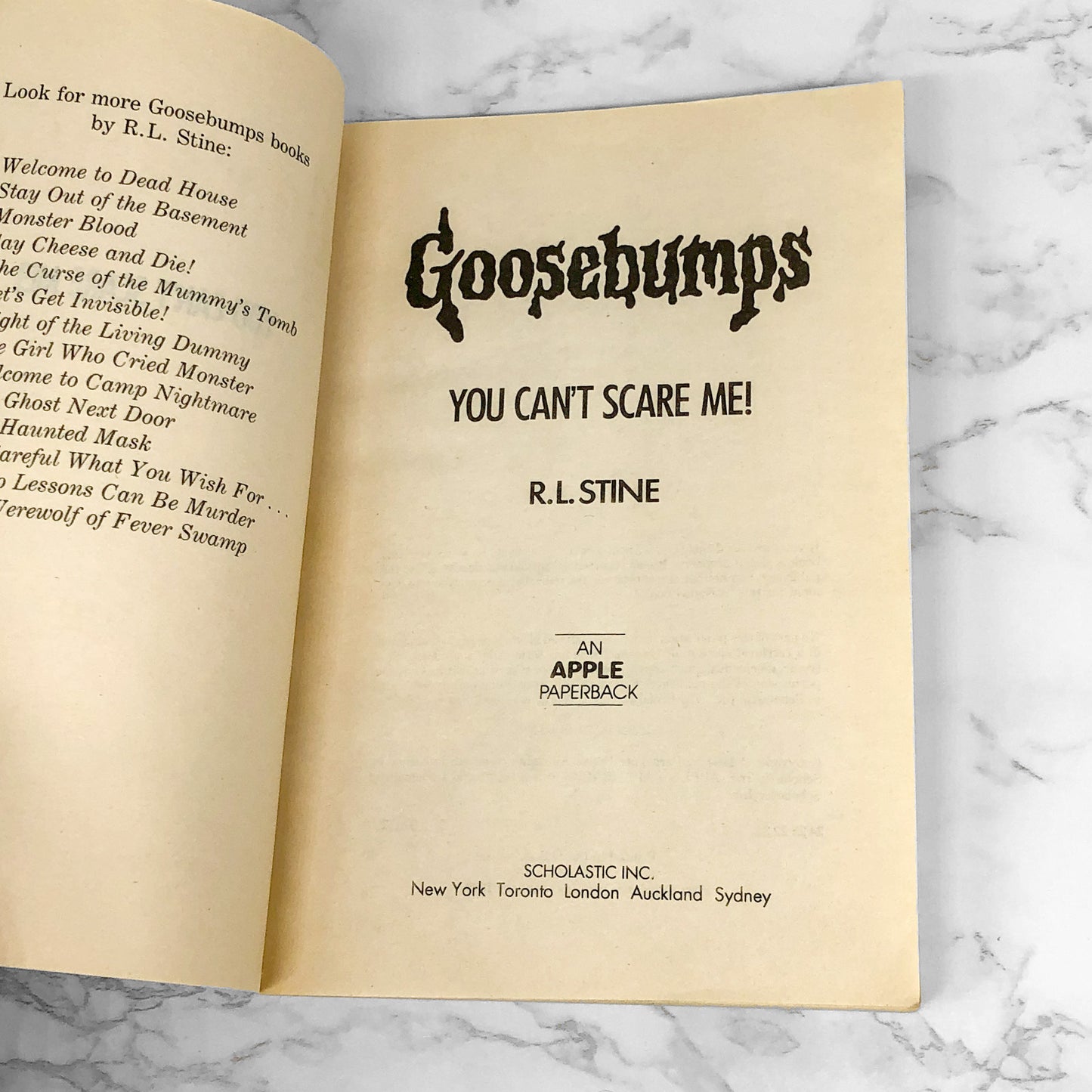 You Can't Scare Me by R.L. Stine [1994 FIRST EDITION] Goosebumps #15
