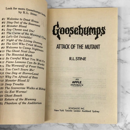 Attack of the Mutant by R.L. Stine [1994 FIRST EDITION] Goosebumps #25