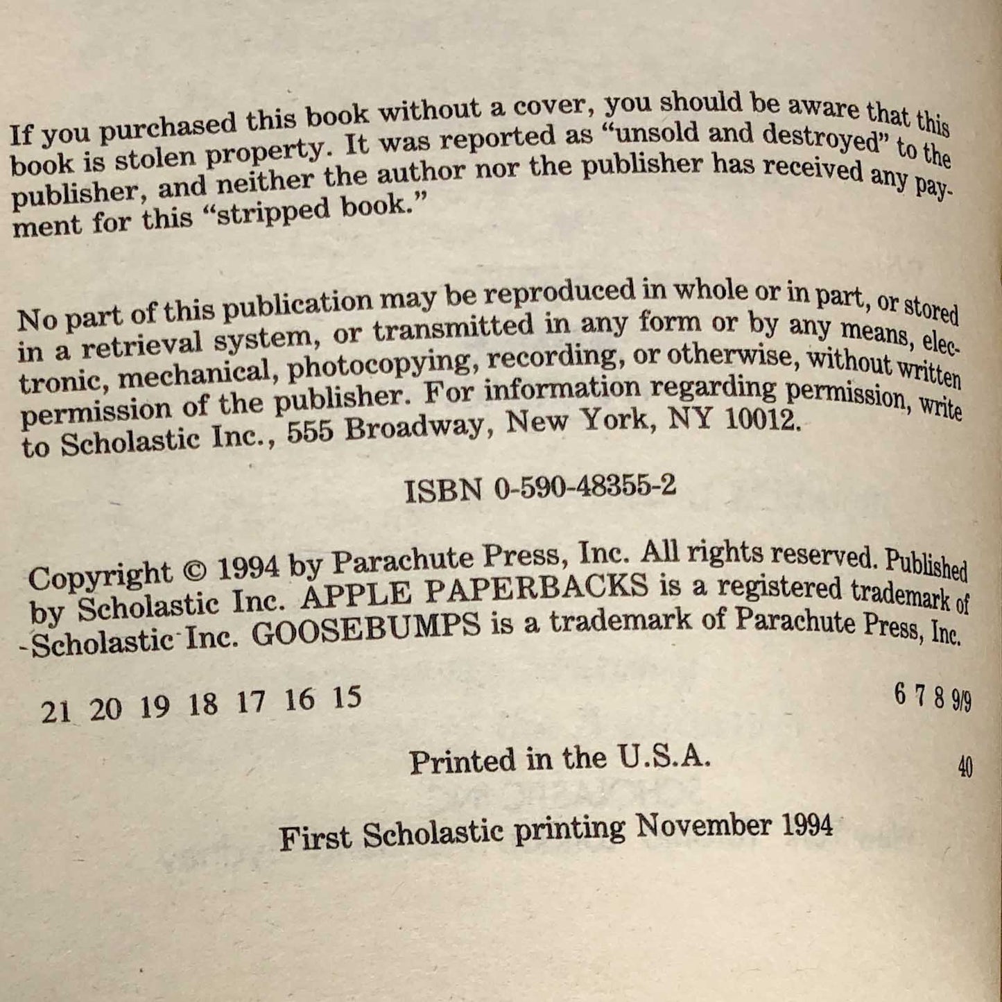 Attack of the Mutant by R.L. Stine [1994 FIRST EDITION] Goosebumps #25