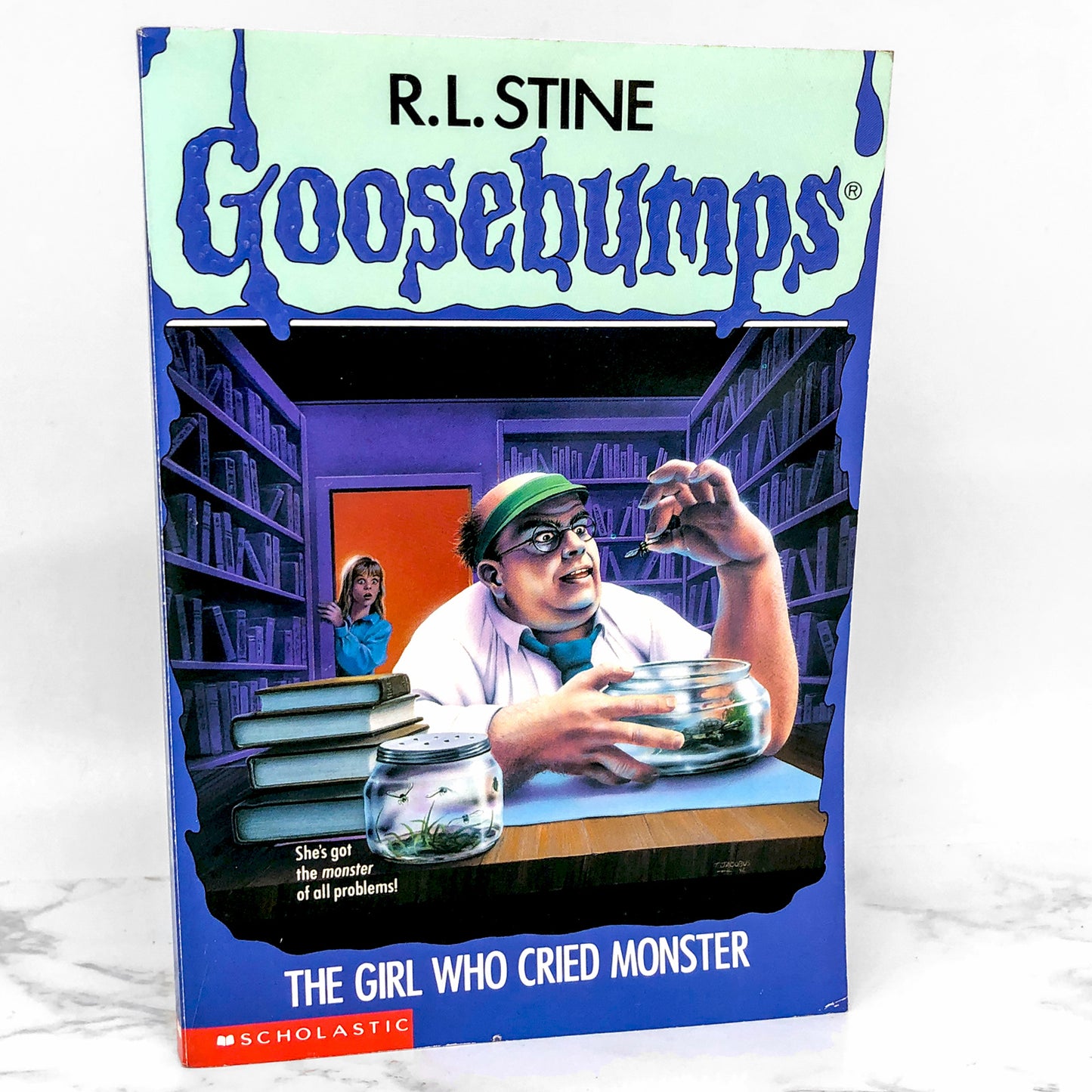 The Girl Who Cried Monster by R.L. Stine [1993 FIRST EDITION] Goosebumps #8