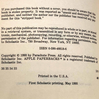 The Girl Who Cried Monster by R.L. Stine [1993 FIRST EDITION] Goosebumps #8