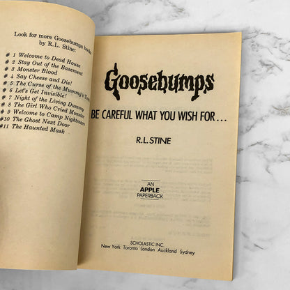 Be Careful What You Wish For... by R.L. Stine [1993 FIRST EDITION] Goosebumps #12