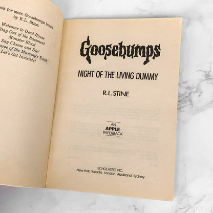 Night of the Living Dummy by R.L. Stine [1993 FIRST EDITION] Goosebumps #7