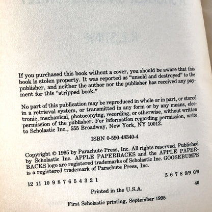 A Shocker on Shock Street by R.L. Stine [FIRST PRINTING / 1995] Goosebumps #35
