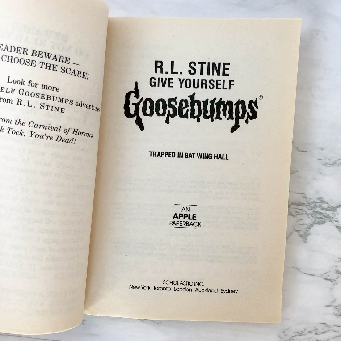 Give Yourself Goosebumps #3: Trapped in Bat Wing Hall by R.L. Stine [FIRST EDITION] 1995