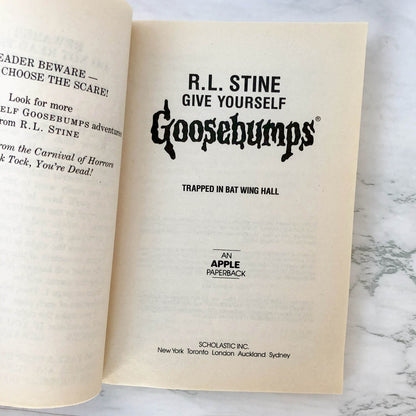 Give Yourself Goosebumps #3: Trapped in Bat Wing Hall by R.L. Stine [FIRST EDITION] 1995