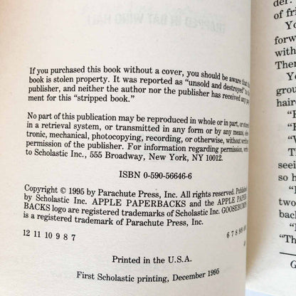 Give Yourself Goosebumps #3: Trapped in Bat Wing Hall by R.L. Stine [FIRST EDITION] 1995