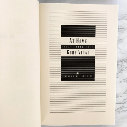 At Home: Essays 1982-1988 by Gore Vidal [FIRST EDITION / 1988]