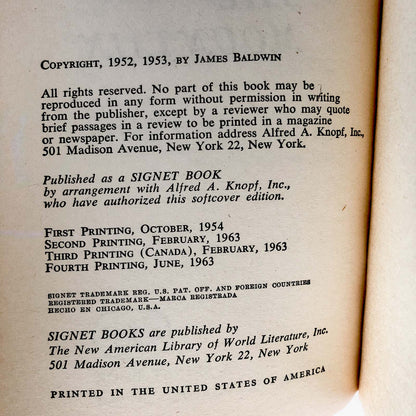 Go Tell It on the Mountain by James Baldwin [1963 PAPERBACK]