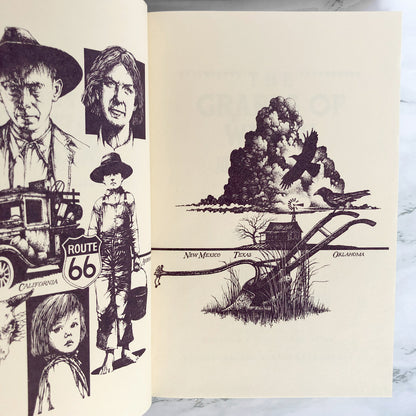 The Grapes of Wrath by John Steinbeck [ILLUSTRATED HARDCOVER] 1991