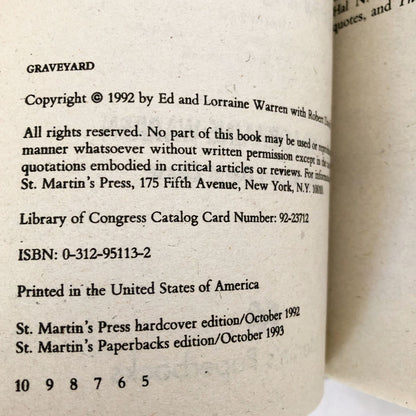 Graveyard by Ed and Lorraine Warren [FIRST PAPERBACK EDITION / 1993] The Conjuring