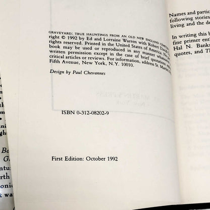 Graveyard by Ed and Lorraine Warren [FIRST EDITION] 1992