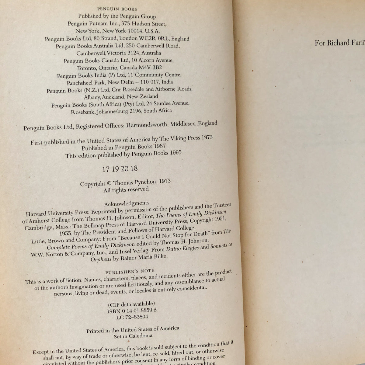Gravity's Rainbow by Thomas Pynchon [1995 TRADE PAPERBACK] - Bookshop Apocalypse