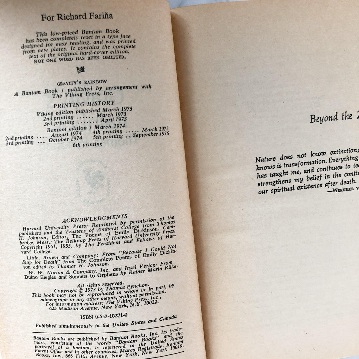 Gravity's Rainbow by Thomas Pynchon [1974 PAPERBACK] - Bookshop Apocalypse