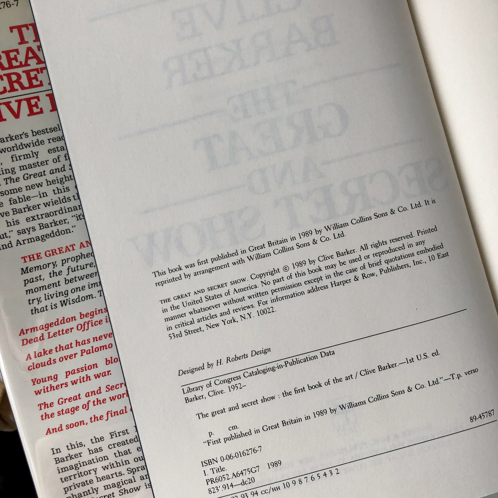 The Great and Secret Show by Clive Barker [FIRST EDITION] - Bookshop Apocalypse