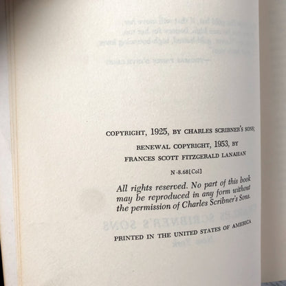 The Great Gatsby by F. Scott Fitzgerald [1953 TRADE PAPERBACK] - Bookshop Apocalypse