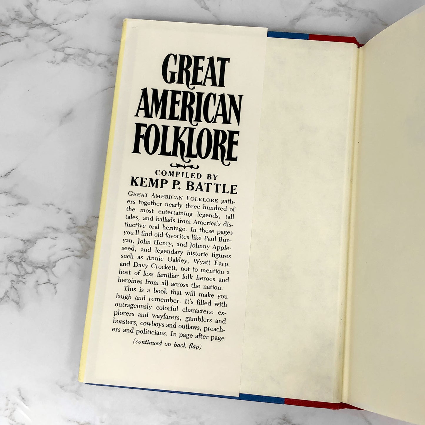 Great American Folklore: Legends, Tales, Ballads & Superstitions from All Across America compiled by Kemp P. Battle [1986 HARDCOVER]