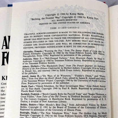 Great American Folklore: Legends, Tales, Ballads & Superstitions from All Across America compiled by Kemp P. Battle [1986 HARDCOVER]