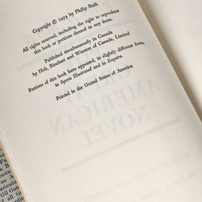 The Great American Novel by Philip Roth [FIRST BOOK CLUB EDITION / 1973]
