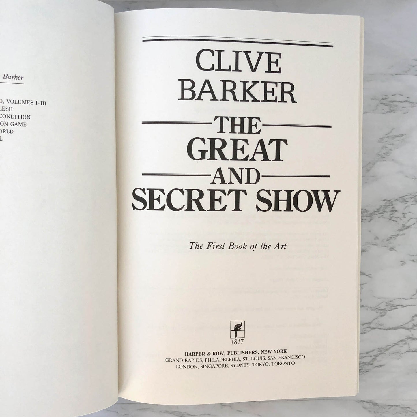The Great and Secret Show by Clive Barker [FIRST EDITION / FIRST PRINTING] 1989