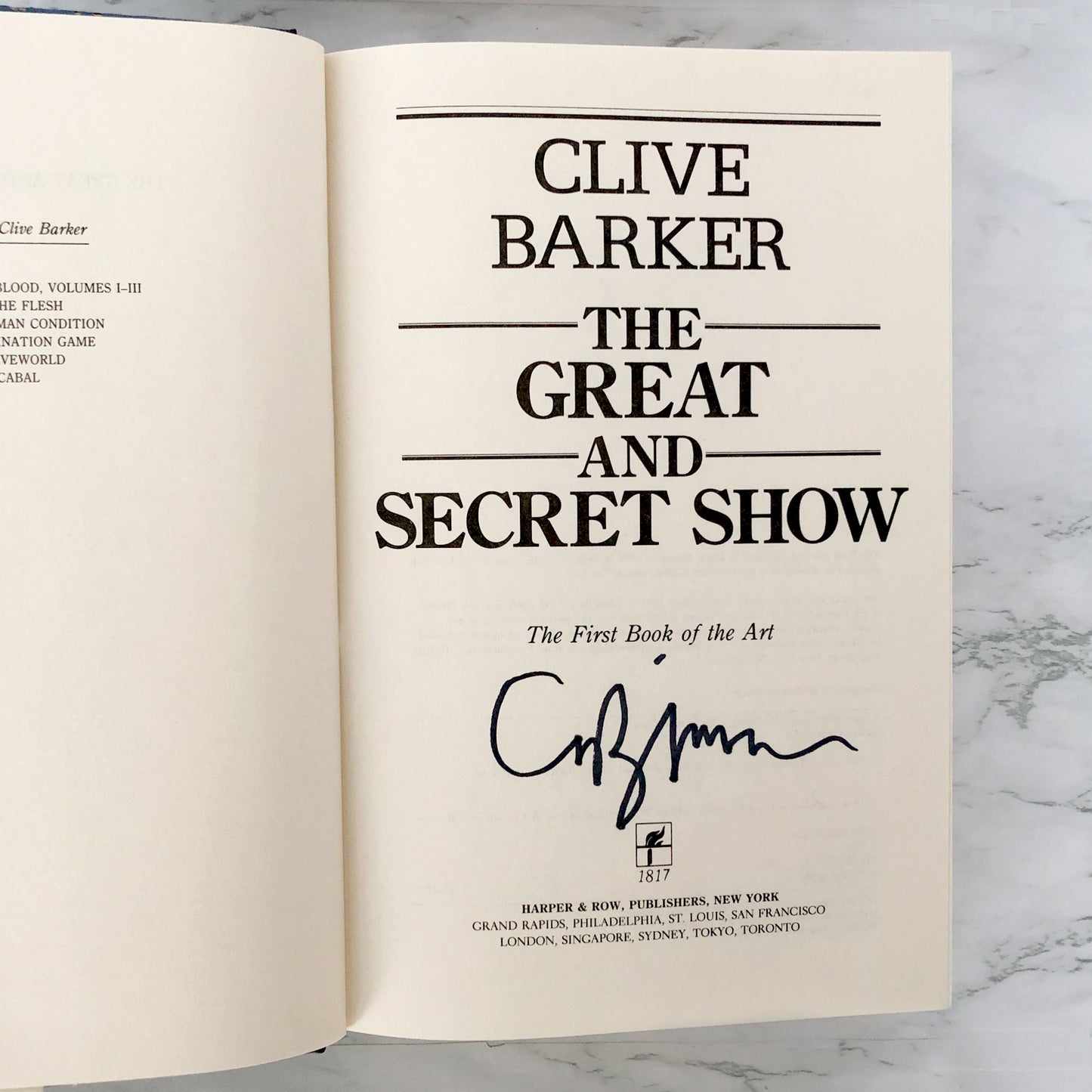 The Great and Secret Show by Clive Barker SIGNED! [BOOK CLUB EDITION]