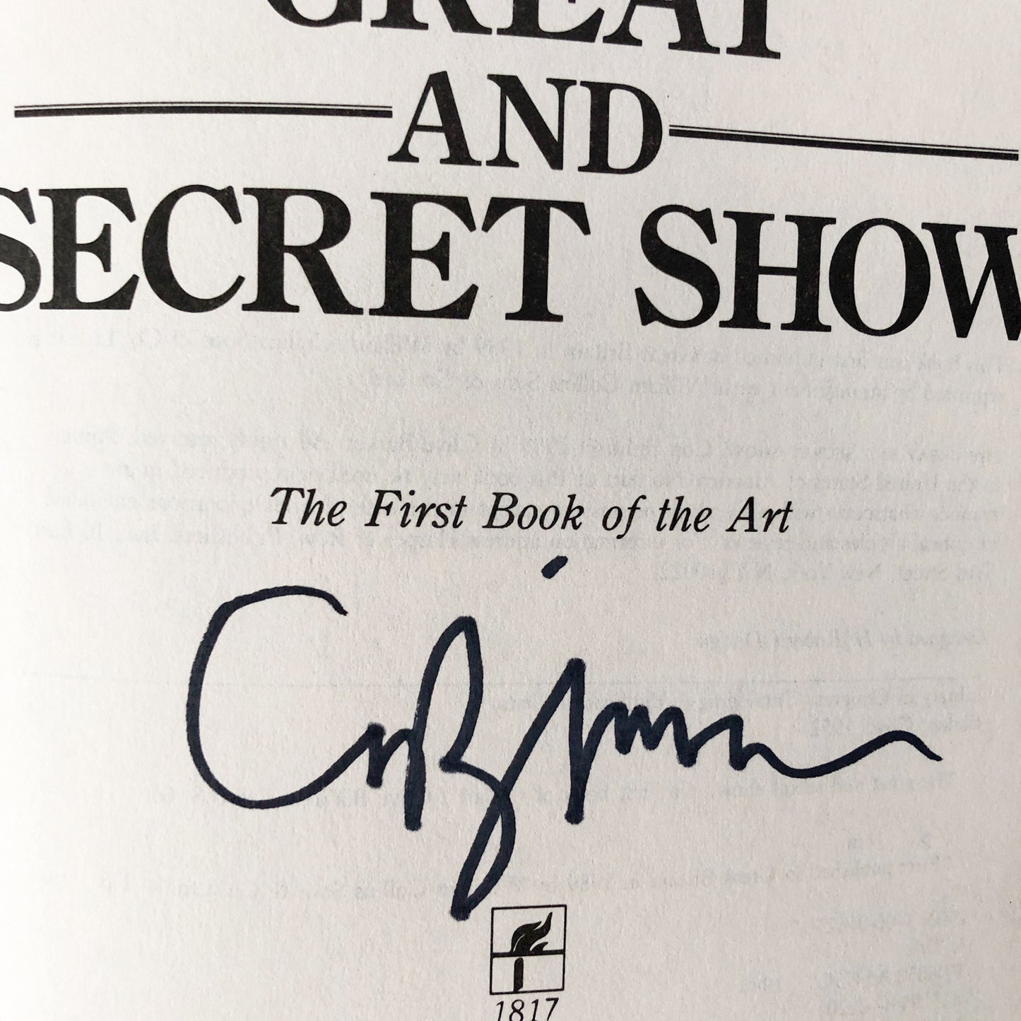 The Great and Secret Show by Clive Barker SIGNED! [BOOK CLUB EDITION]