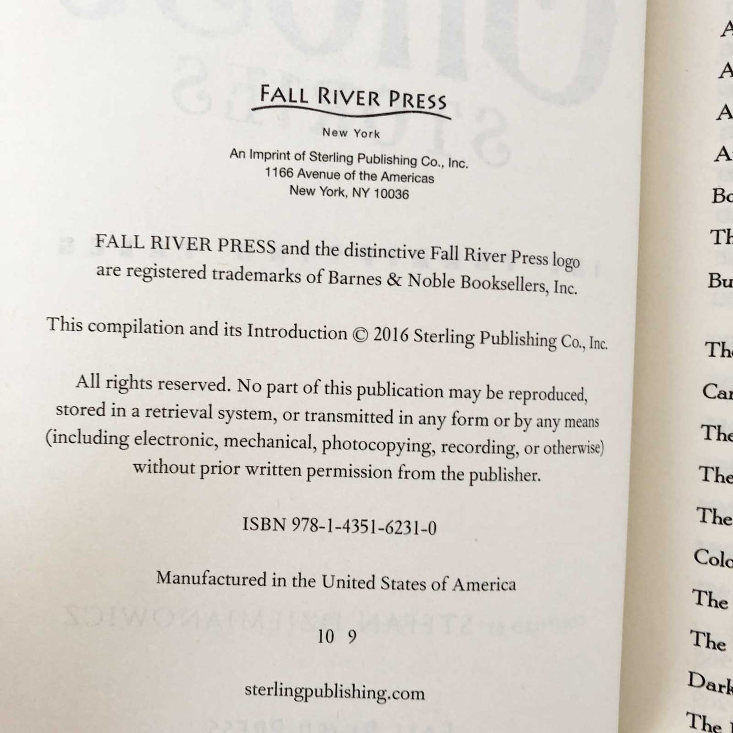 Great Ghost Stories: 101 Terrifying Tales complied by Stefan R. Dziemianowicz [FIRST EDITION] 2016