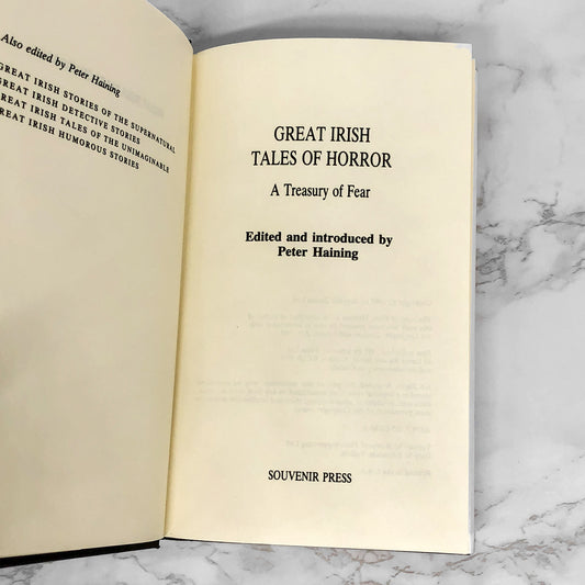Great Irish Tales of Horror: A Treasury of Fear edited by Peter Haining [U.K FIRST EDITION] 1995 • Souvenir