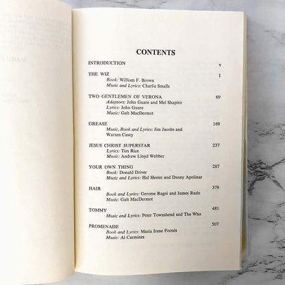 Great Rock Musicals: The Complete Book & Lyrics for Grease, Tommy, The Wiz, Hair, Promenade, Two Gentleman of Verona, Your Own Thing & Jesus Christ Superstar [HARDCOVER ANTHOLOGY / 1979]