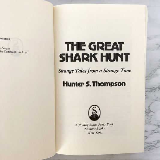 The Great Shark Hunt by Hunter S. Thompson [FIRST EDITION / 1979]