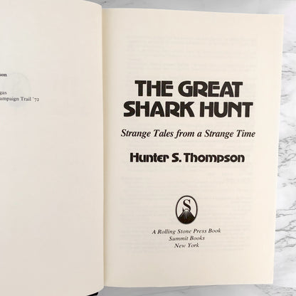 The Great Shark Hunt by Hunter S. Thompson [FIRST EDITION / FIRST PRINTING] 1979 ❧ Summit Books