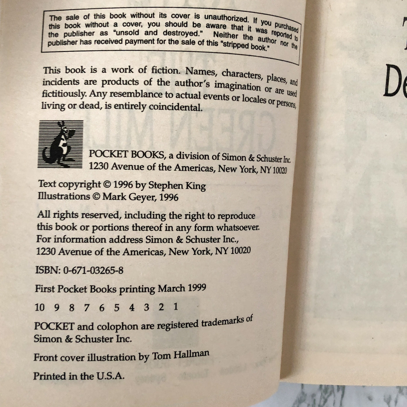 The Green Mile: The Complete Serial Novel by Stephen King [1999 PAPERBACK]