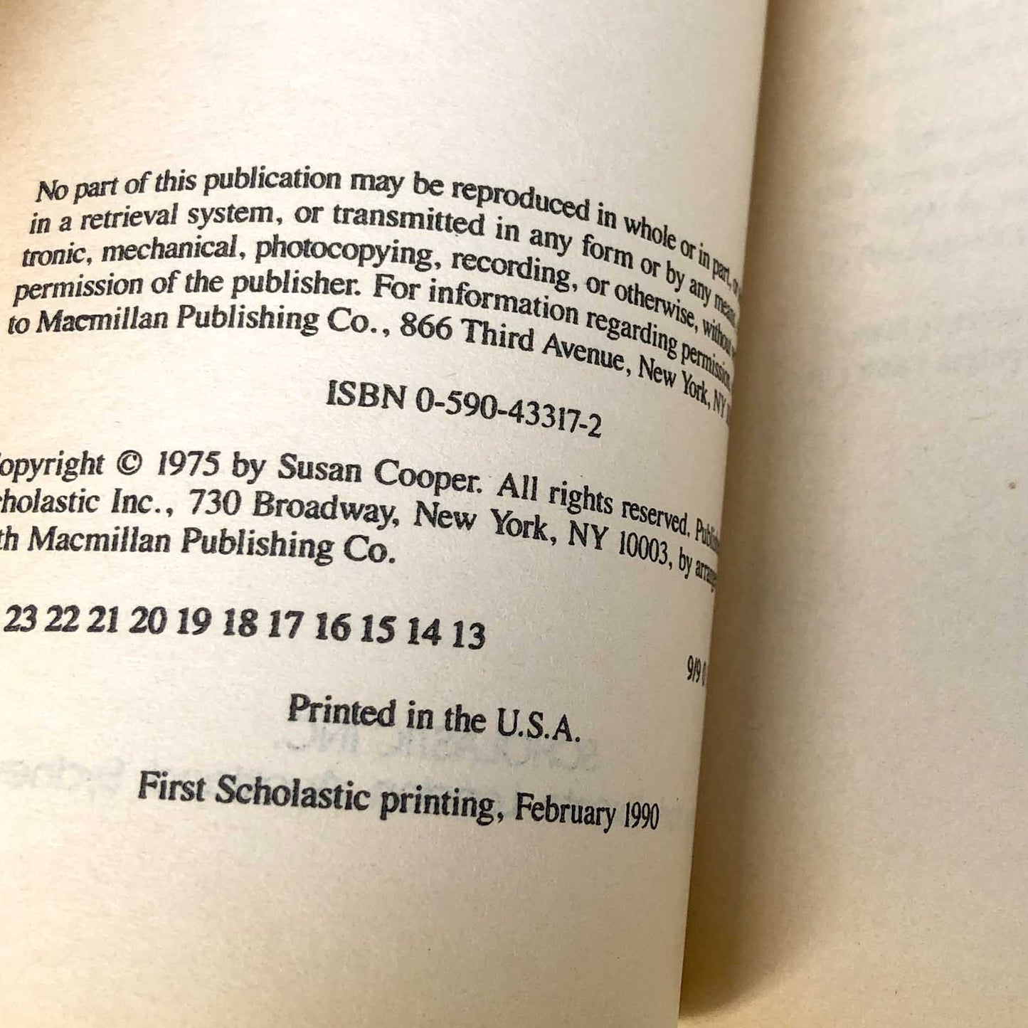 The Grey King by Susan Cooper [1990 PAPERBACK] • Scholastic