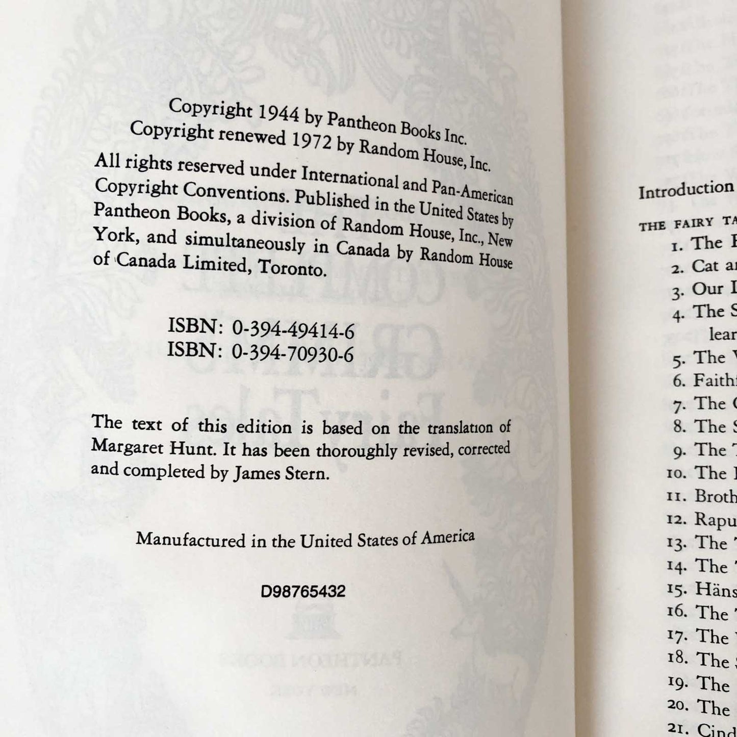 The Complete Grimm's Fairy Tales by The Brothers Grimm [1980 TRADE PAPERBACK] Pantheon