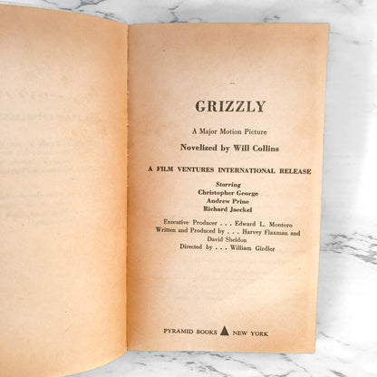 Grizzly by Will Collins [1976 MOVIE TIE-IN PAPERBACK]