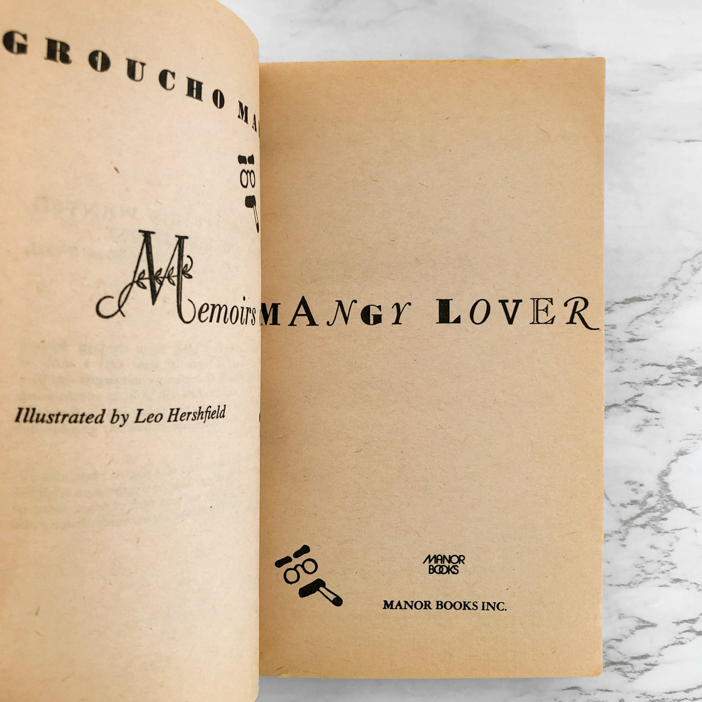 Memoirs Of A Mangy Lover by Groucho Marx [1974 PAPERBACK]