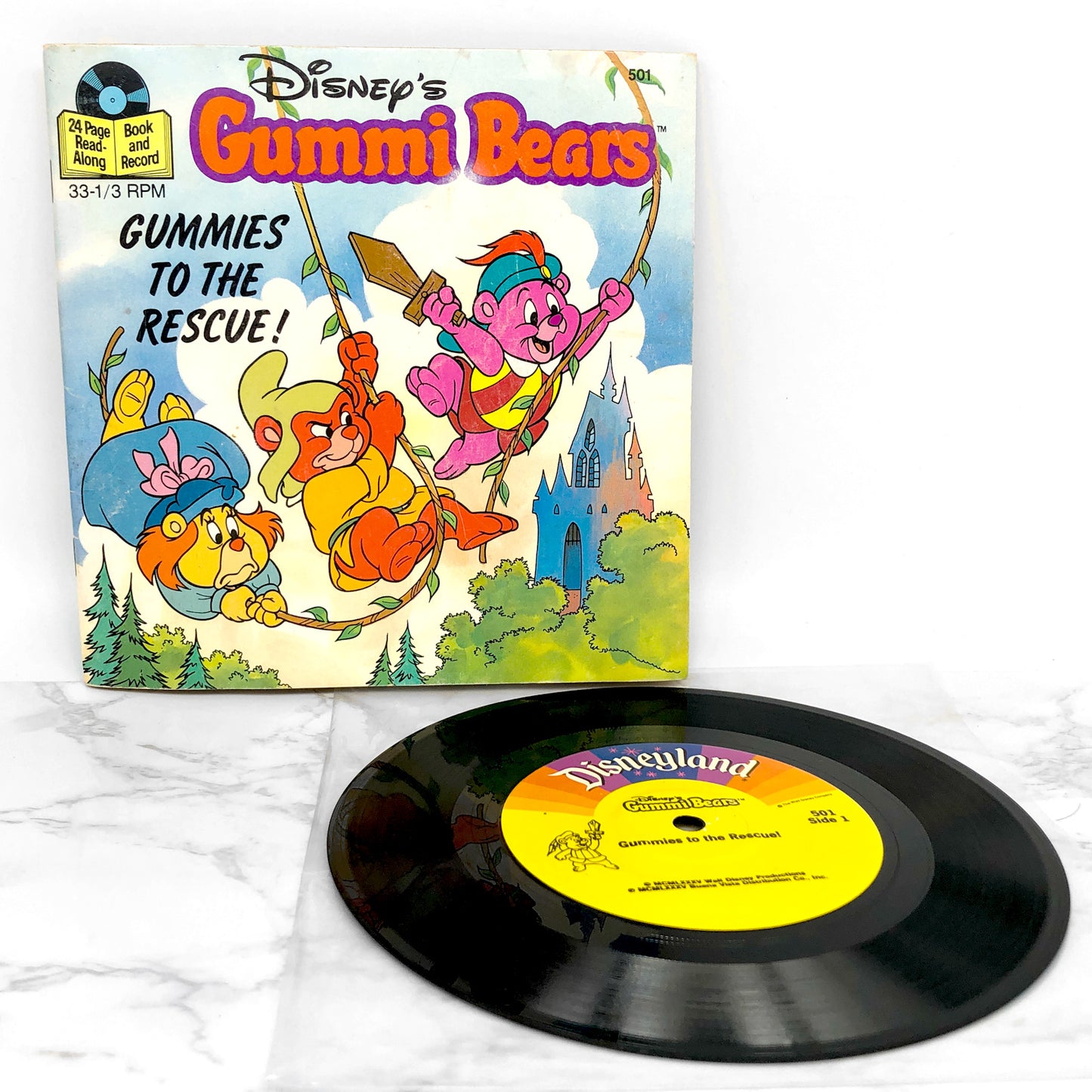Disney's Gummi Bears - Gummies to the Rescue! [READ-ALONG BOOK & 7" RECORD] 1985