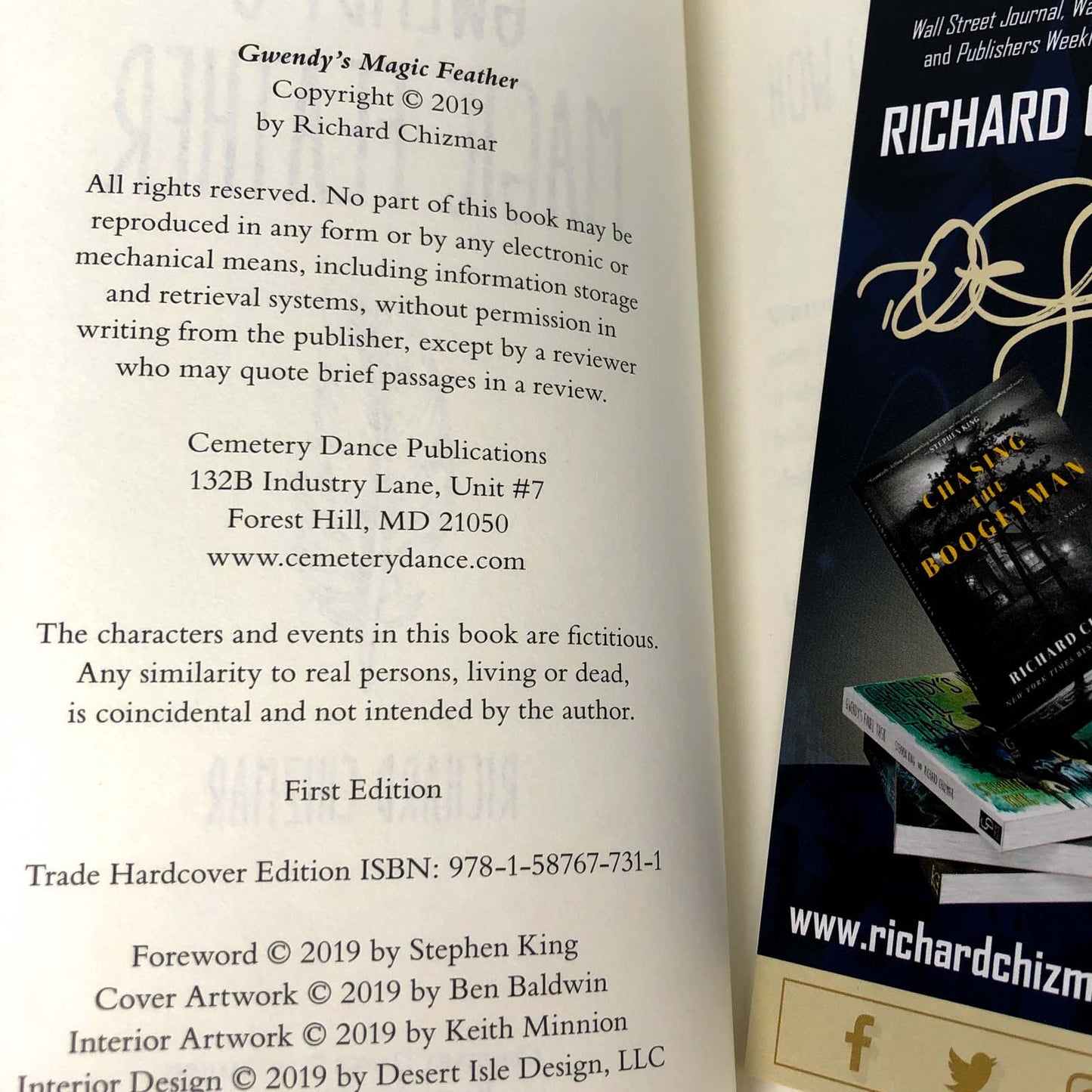 Gwendy's Magic Feather by Richard Chizmar [FIRST EDITION • FIRST PRINTING] 2019 • Cemetery Dance