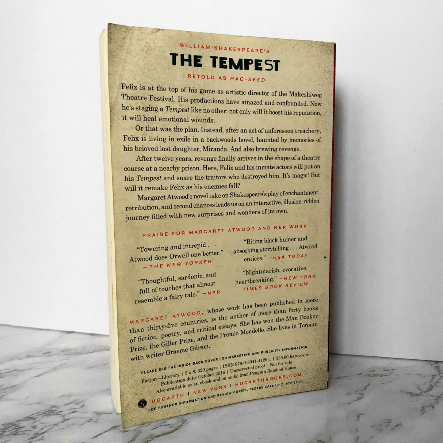 Hag-Seed: The Tempest Retold by Margaret Atwood [UNCORRECTED PROOF] - Bookshop Apocalypse