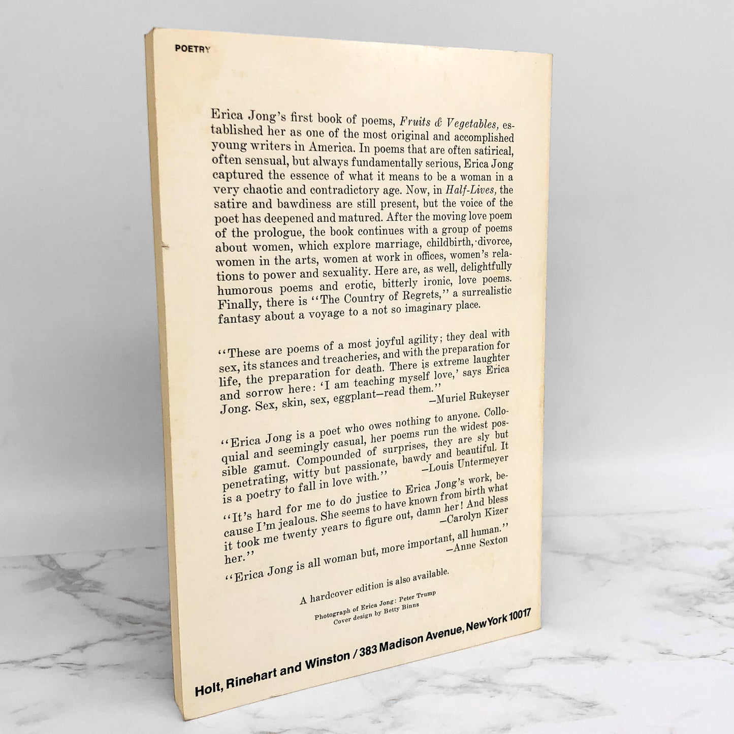 Half-Lives by Erica Jong [FIRST EDITION TRADE PAPERBACK] 1975