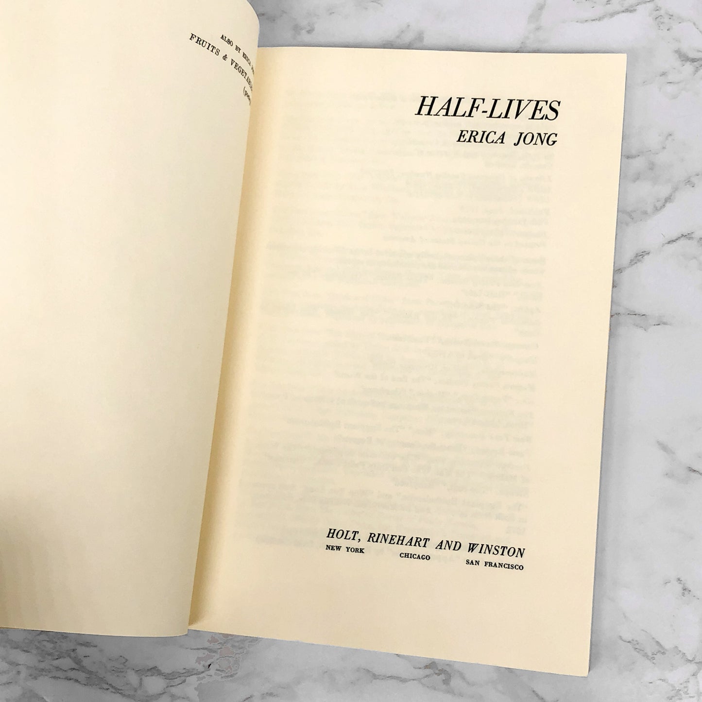 Half-Lives by Erica Jong [FIRST EDITION TRADE PAPERBACK] 1975