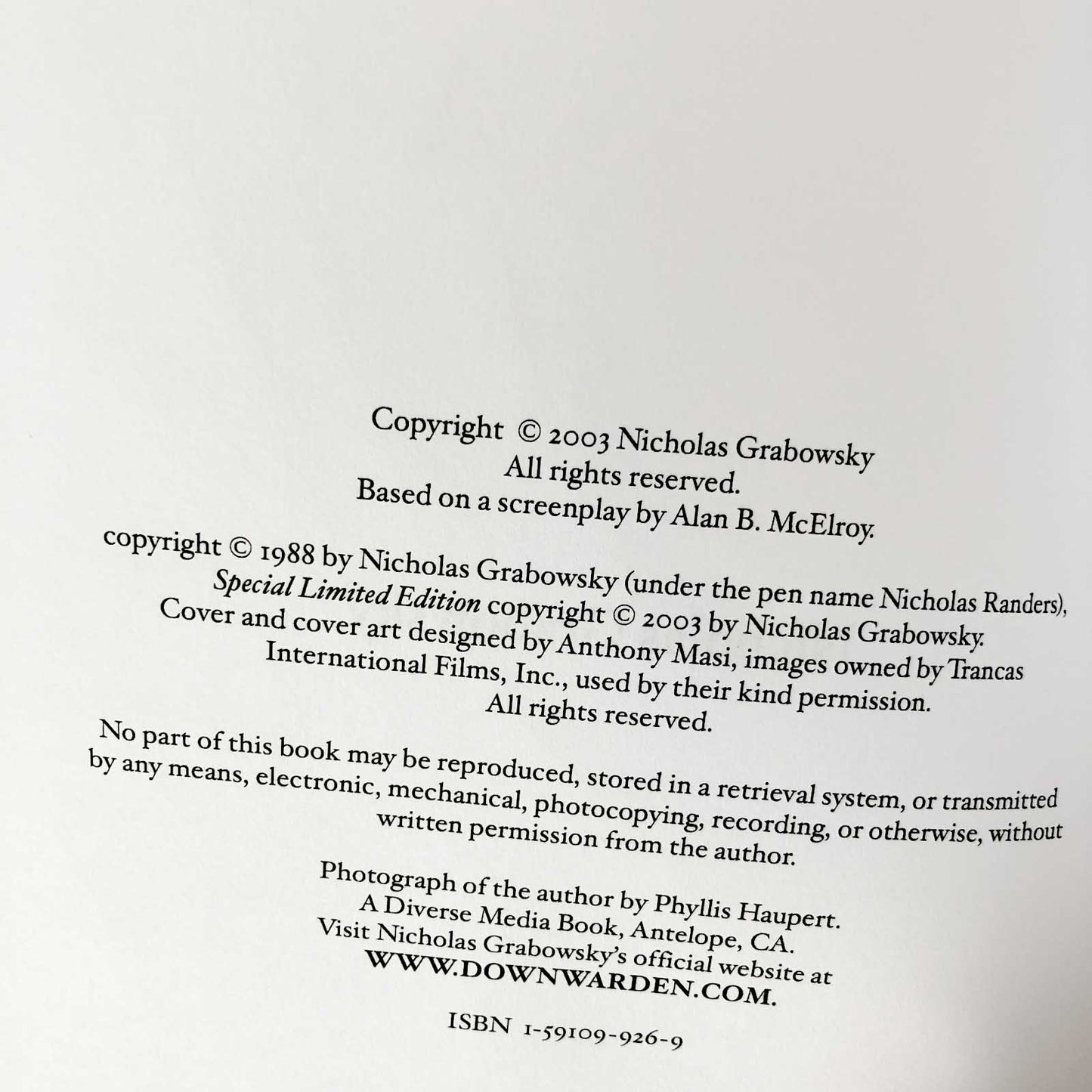 Halloween IV by Nicholas Grabowsky SIGNED! [SPECIAL LIMITED EDITION] 2003