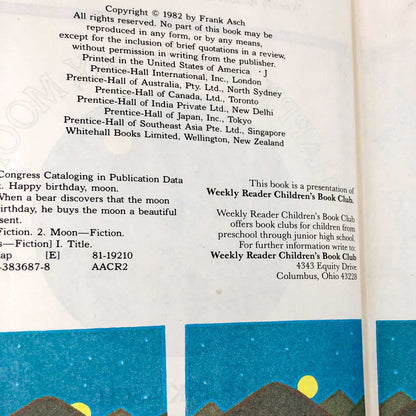 Happy Birthday, Moon by Frank Asch [1982 HARDCOVER]