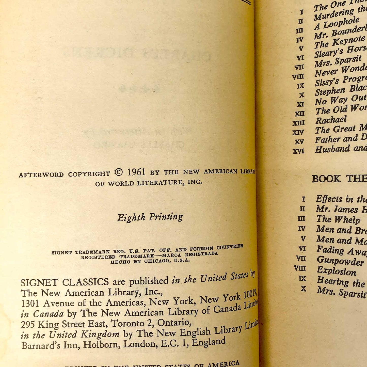 Hard Times by Charles Dickens [1961 PAPERBACK]