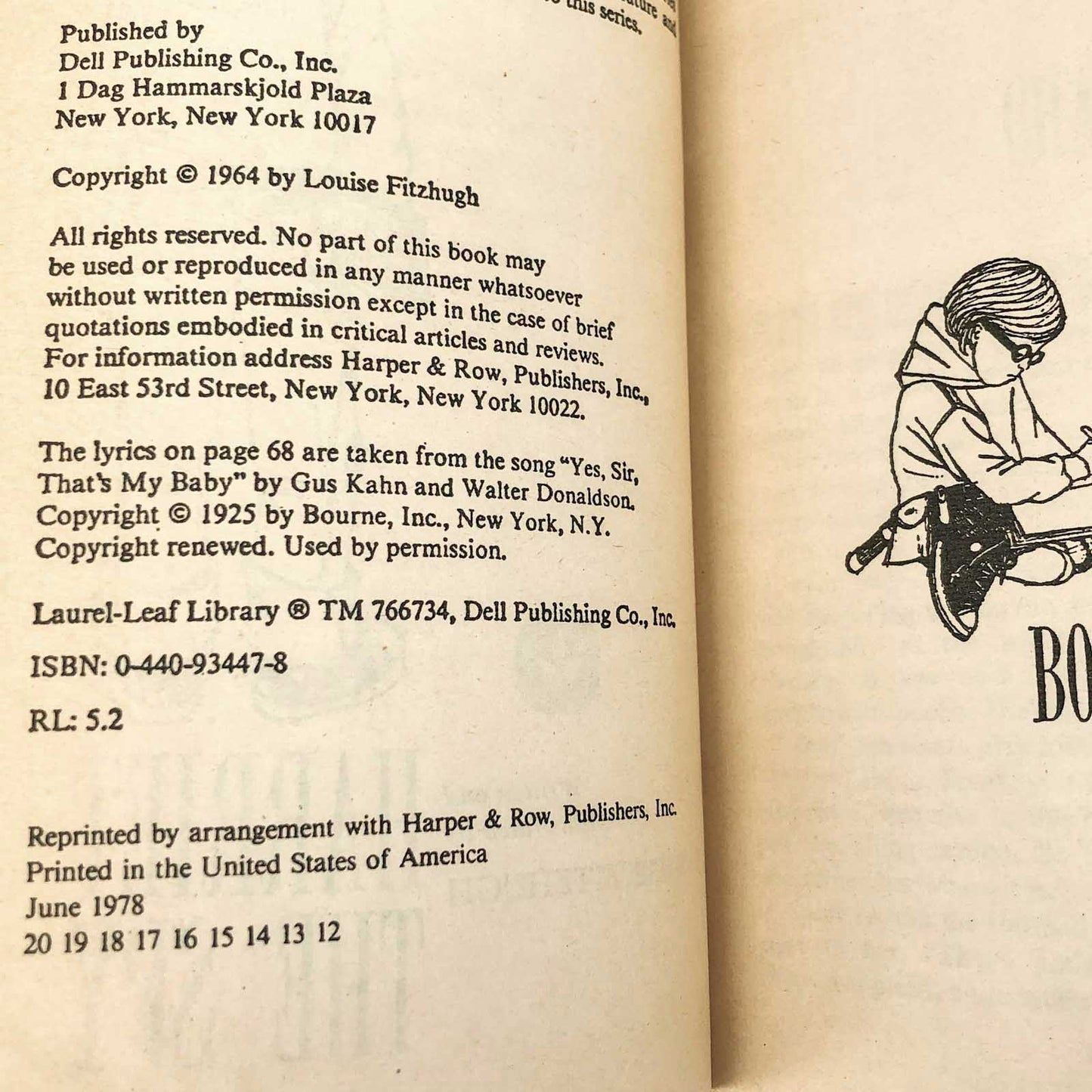 Harriet the Spy by Louise Fitzhugh [1978 PAPERBACK]