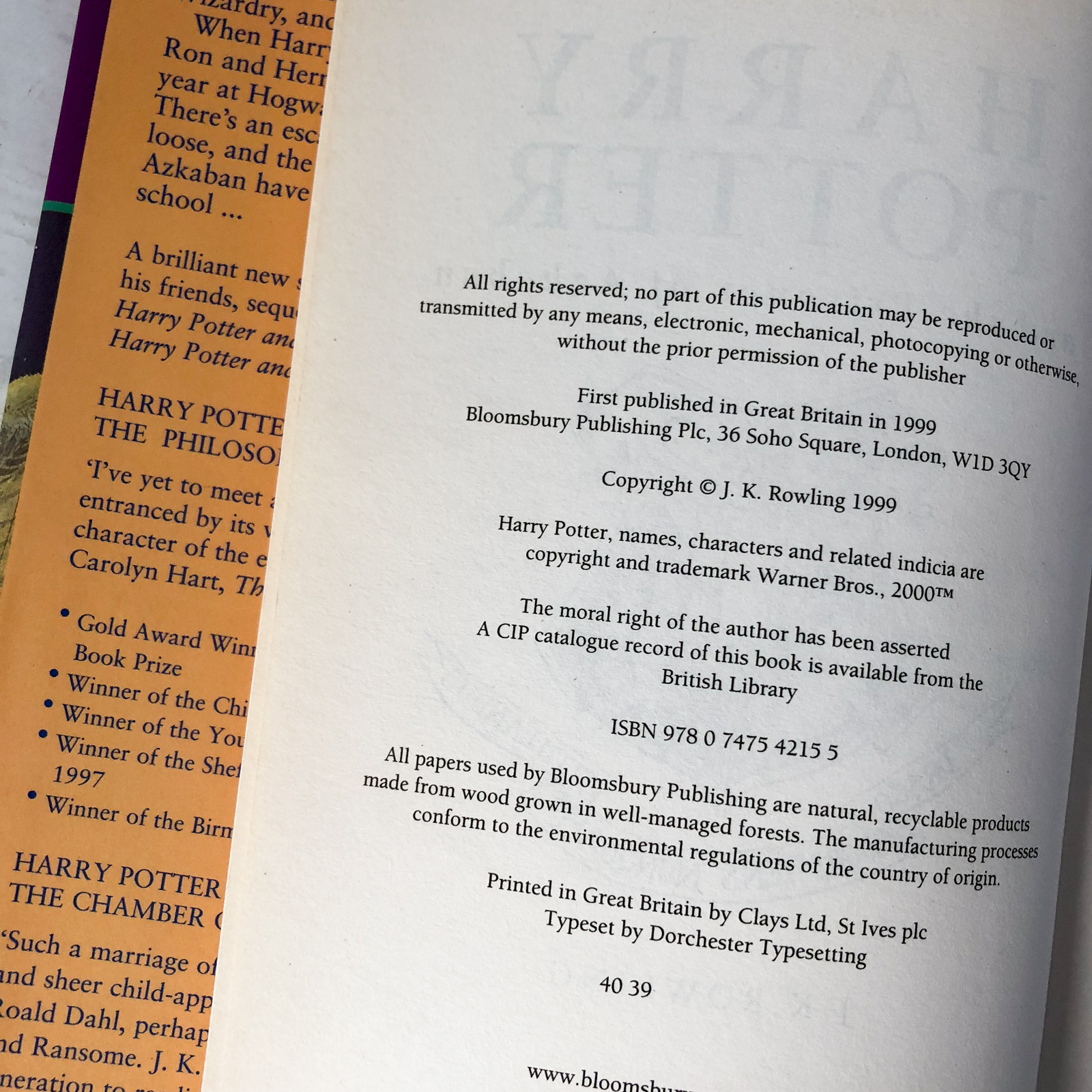 Harry Potter and the Prisoner of Azkaban by J.K. Rowling (FIRST EDITION) - Bookshop Apocalypse