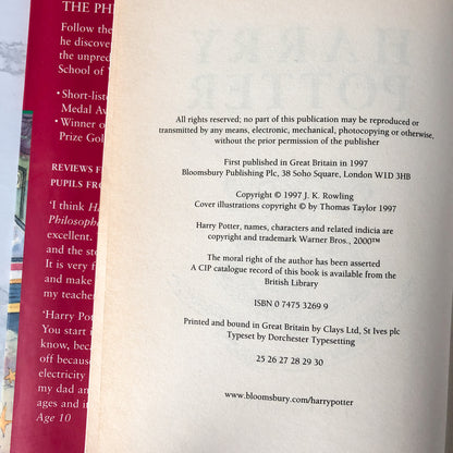 Harry Potter and the Philosopher's Stone by J.K. Rowling [UK FIRST EDITION] - Bookshop Apocalypse