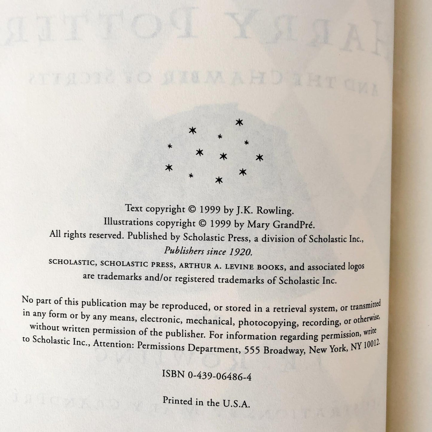 Harry Potter and the Chamber of Secrets by J.K. Rowling [FIRST BOOK CLUB EDITION] 1999